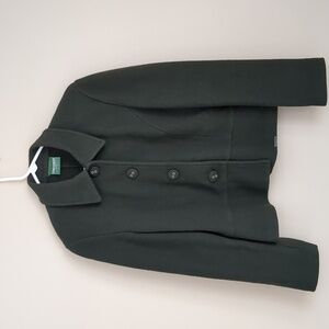 Geiger Size 40 Pure New Wool Green Four Button Jacket Mature Solid Color